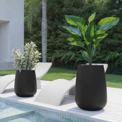 Set De Macetas Línea Mati 55 y 70 con Plato