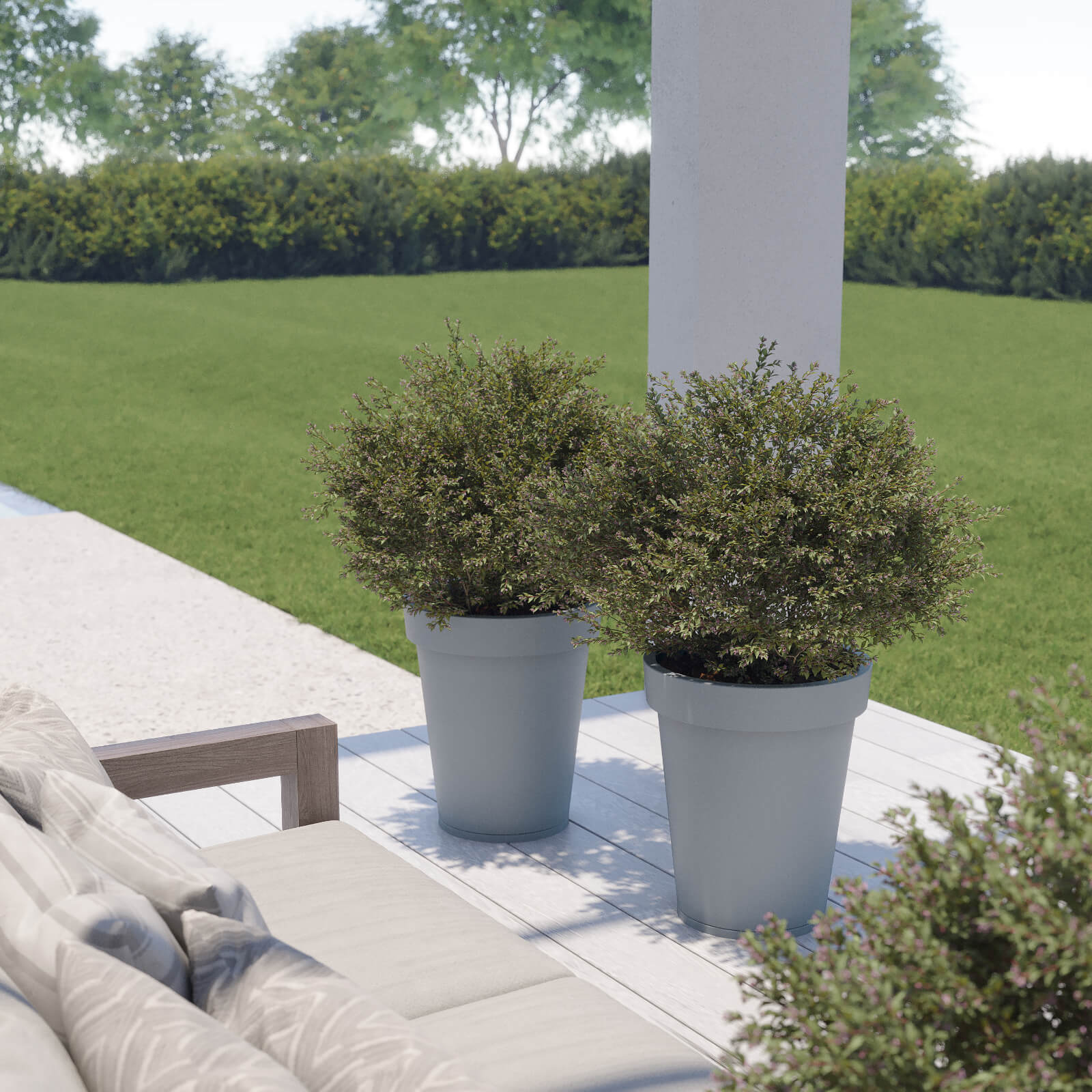 Maceta de plástico Amalfi CLASICA N55 GRIS PERLA 4