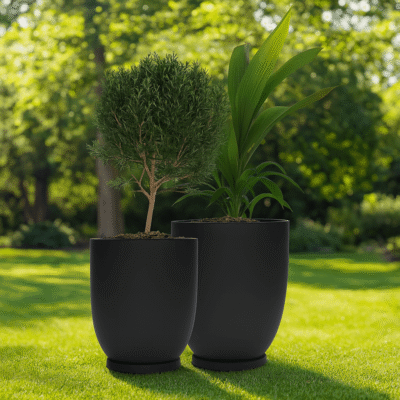 Set De Macetas Linea Copa 40 y 55 Con Plato